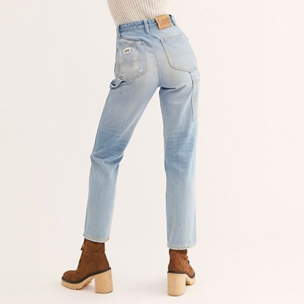 NWT Lee Free People High Rise Vintage Dungaree Jeans In Authenticfad
